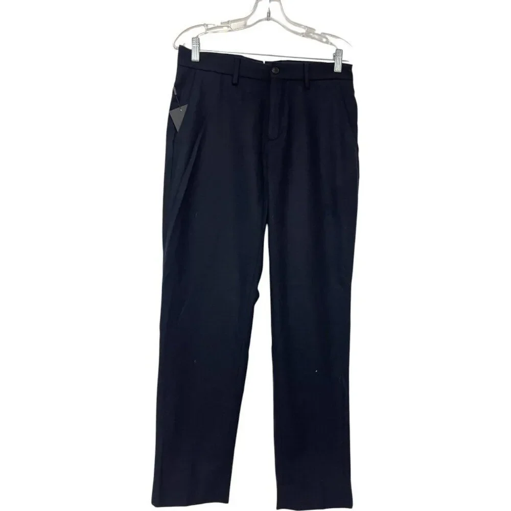 Massimo Dutti Mens Pants EU 38 US 30 Blue Tapered Flannel Trouser 0085/117 NWT